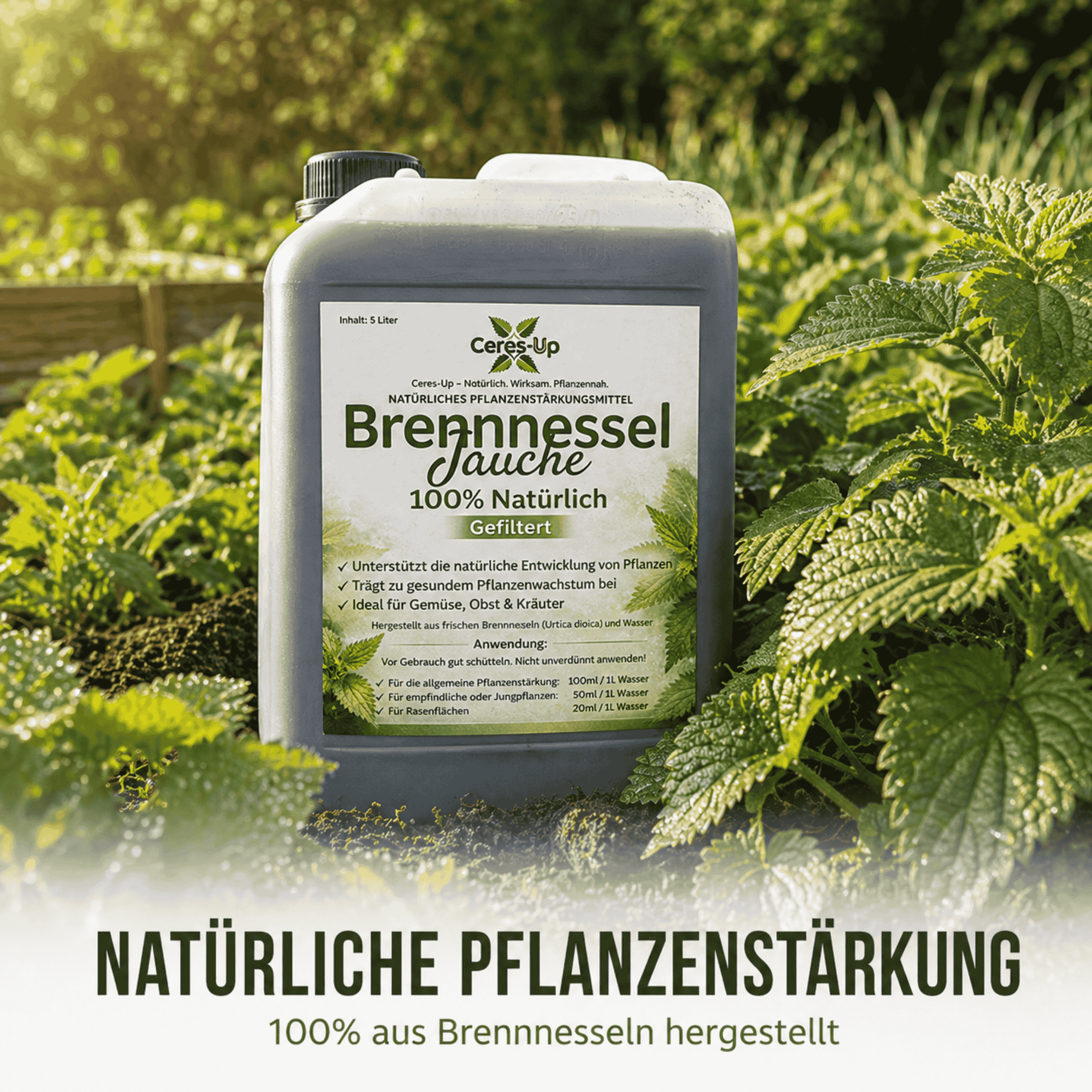 Brennnesseljauche 5L gefiltert – Pflanzenstärkungsmittel | Ceres-Up