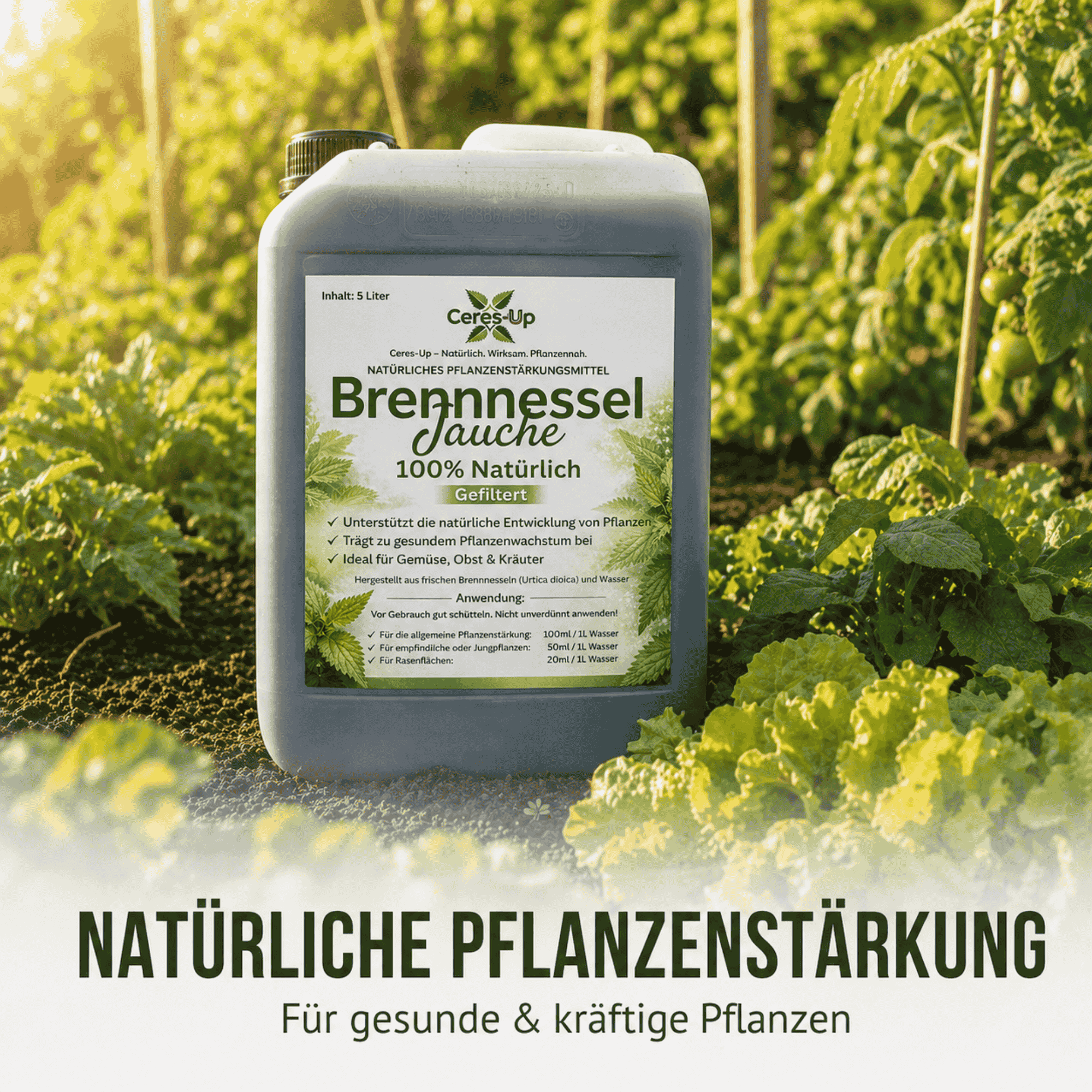 Brennnesseljauche 5L gefiltert – Pflanzenstärkungsmittel | Ceres-Up